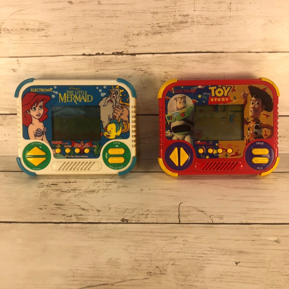 Vintage Tiger Electronics Disney Handheld Games Toy Story Little Mermaid Bundle